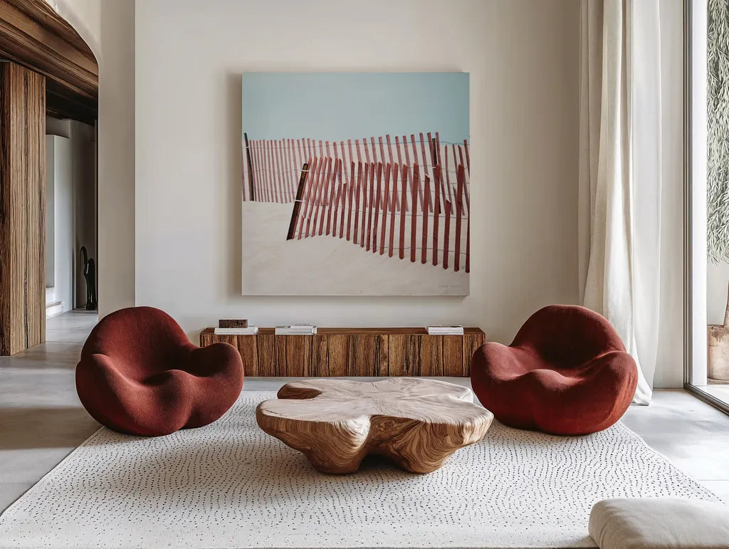 Pacific Cool III Crop by Elizabeth Urquhart. Shown as extra-large giant wall art in a modern living room. Available as an archival giclee rolled canvas, fine art paper, or poster print. SKU 25522a.