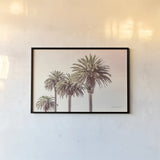 Pastel Palms by Elizabeth Urquhart. shown as a paper print in a black flame. Available as a archival giclee rolled canvas, fine art paper, or poster print. SKU 67332i.