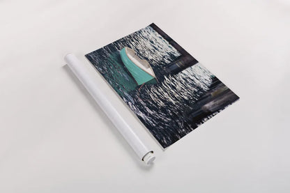 Rowboat II by Elizabeth Urquhart. shown as a rolled paper print. Available as archival giclee rolled canvas, fine art paper, or poster print. SKU 22326i.