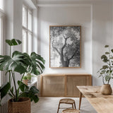 Stand Tall II by Elizabeth Urquhart. shown as a print in a natural wood frame in a dining room. Available as a archival giclee rolled canvas, fine art paper, or poster print. SKU 30342h.