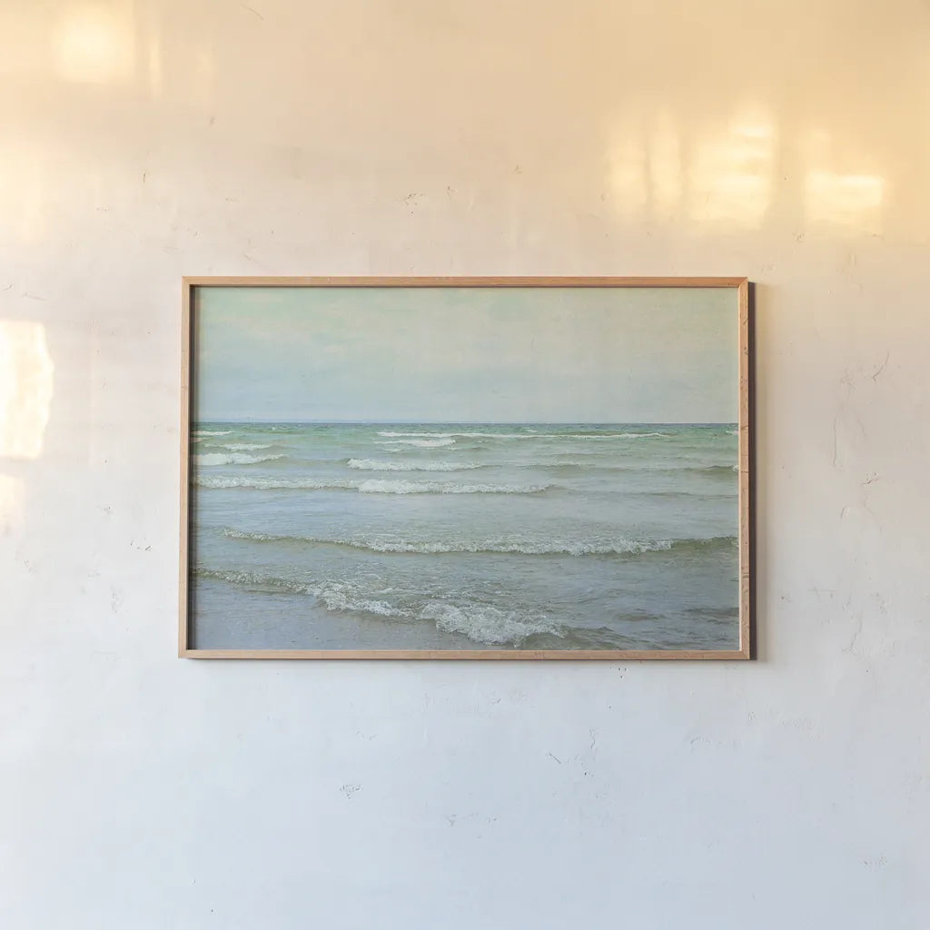 The Tide I by Elizabeth Urquhart. shown as a paper print in a natural frame. Available as a archival giclee rolled canvas, fine art paper, or poster print. SKU 17682i.