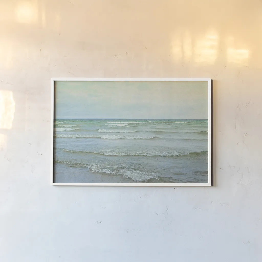 The Tide I by Elizabeth Urquhart. shown as a paper print in a white frame. Available as a archival giclee rolled canvas, fine art paper, or poster print. SKU 17682i.