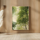 Towering Maples III by Elizabeth Urquhart. shown as over sized large wall art. Available as an archival giclee rolled canvas, fine art paper, or poster print. SKU 30345h.