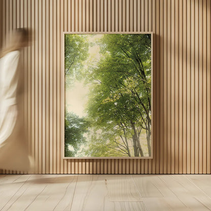 Towering Maples III by Elizabeth Urquhart. shown as over sized large wall art. Available as an archival giclee rolled canvas, fine art paper, or poster print. SKU 30345h.