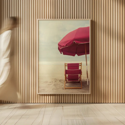 Under the Umbrella I by Elizabeth Urquhart. shown as over sized large wall art. Available as an archival giclee rolled canvas, fine art paper, or poster print. SKU 33206h.