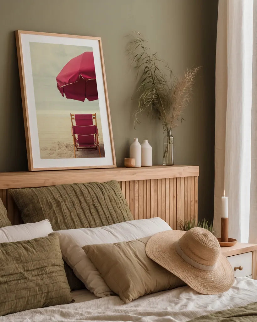 Under the Umbrella I by Elizabeth Urquhart. shown as a paper print in a natural frame. Available as a archival giclee rolled canvas, fine art paper, or poster print. SKU 33206h.