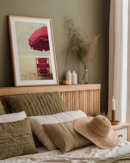 Under the Umbrella I by Elizabeth Urquhart. shown as a paper print in a natural frame. Available as a archival giclee rolled canvas, fine art paper, or poster print. SKU 33206h.