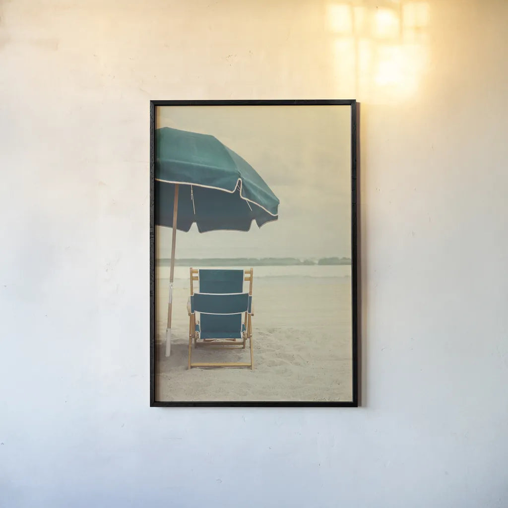 Under the Umbrella II by Elizabeth Urquhart. shown as a paper print in a black flame. Available as a archival giclee rolled canvas, fine art paper, or poster print. SKU 33207h.