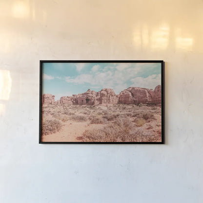 What a View I by Elizabeth Urquhart. shown as a paper print in a black flame. Available as a archival giclee rolled canvas, fine art paper, or poster print. SKU 67333i.