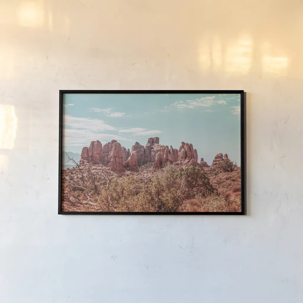 What a View II by Elizabeth Urquhart. shown as a paper print in a black flame. Available as a archival giclee rolled canvas, fine art paper, or poster print. SKU 67334i.