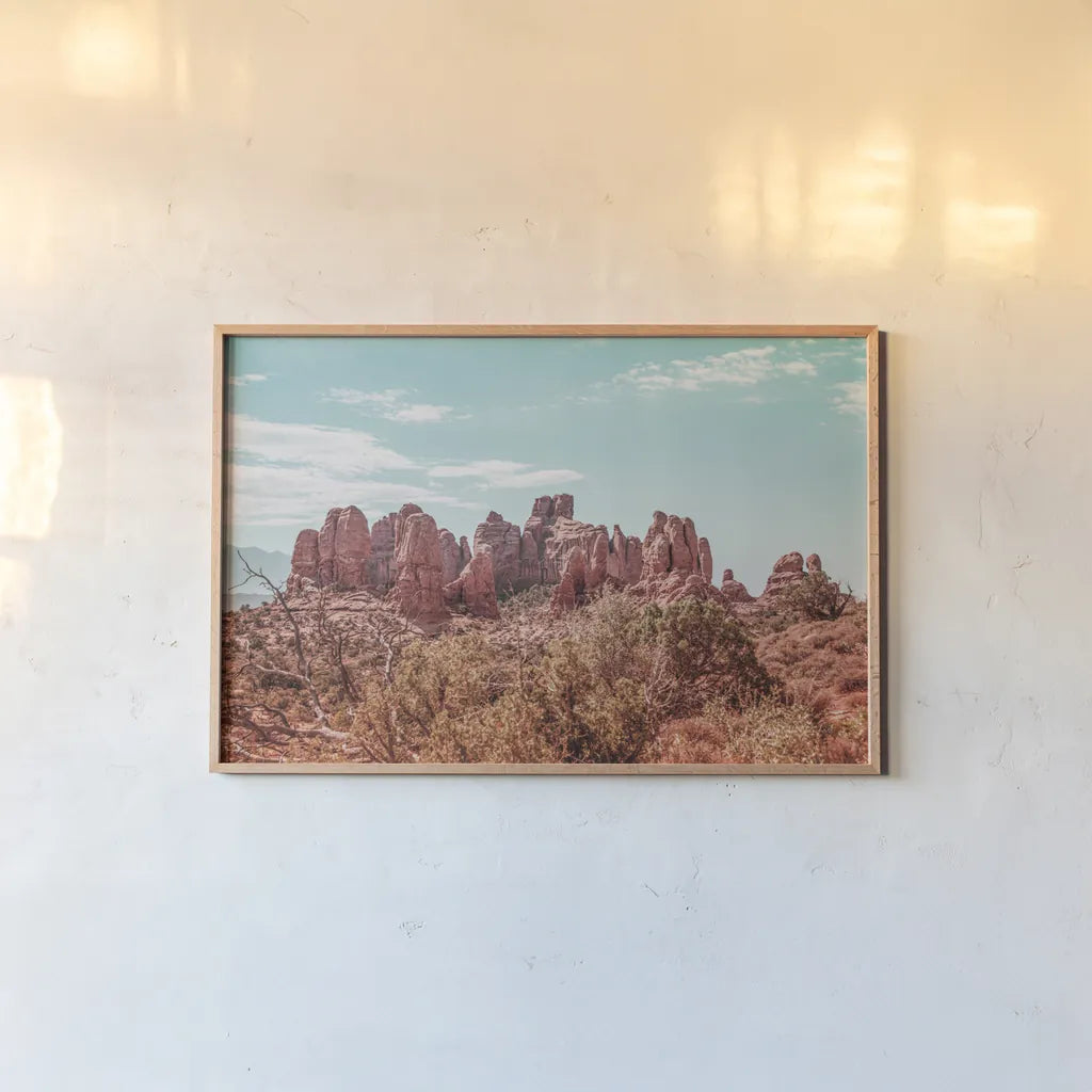 What a View II by Elizabeth Urquhart. shown as a paper print in a natural frame. Available as a archival giclee rolled canvas, fine art paper, or poster print. SKU 67334i.