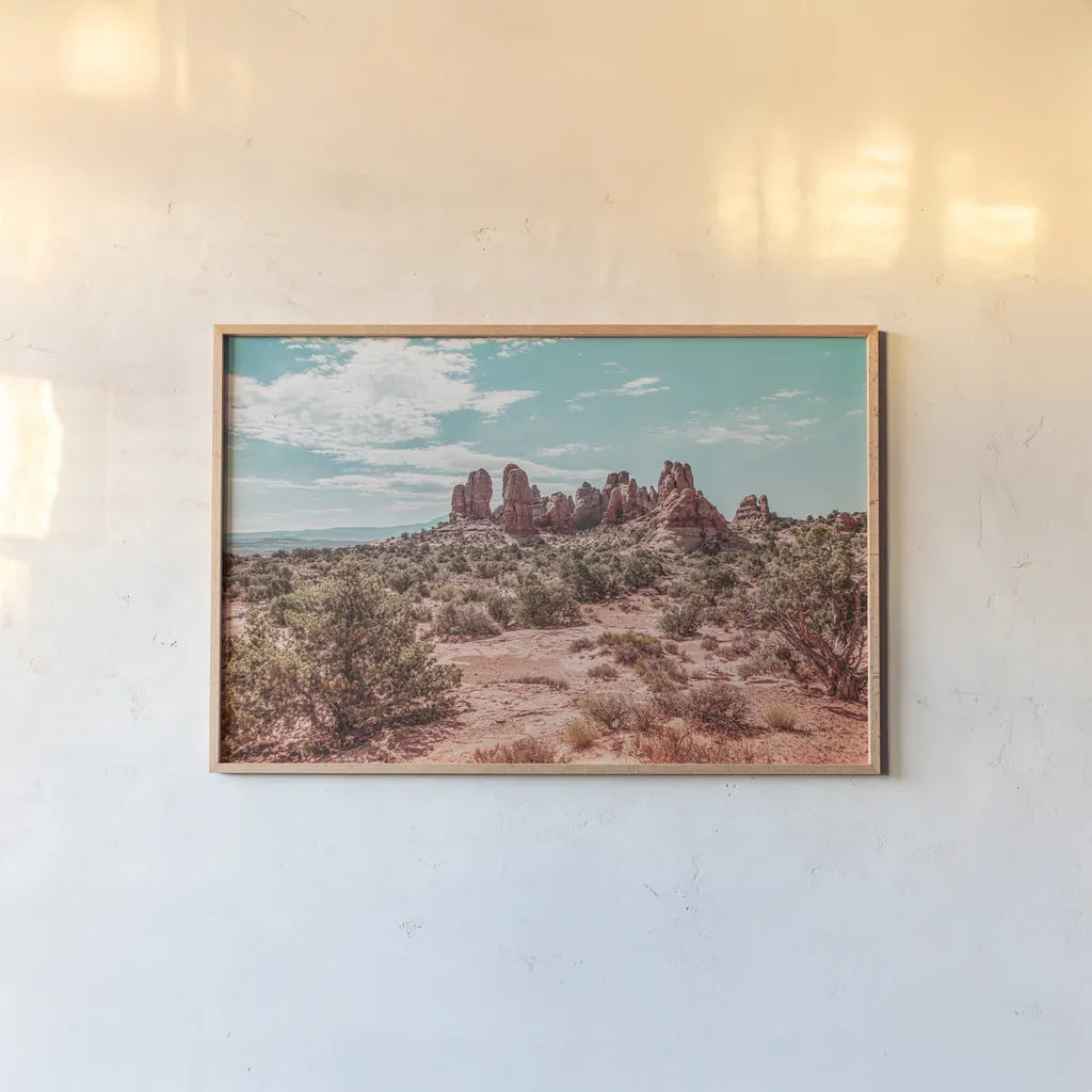 What a View III by Elizabeth Urquhart. shown as a paper print in a natural frame. Available as a archival giclee rolled canvas, fine art paper, or poster print. SKU 67335i.