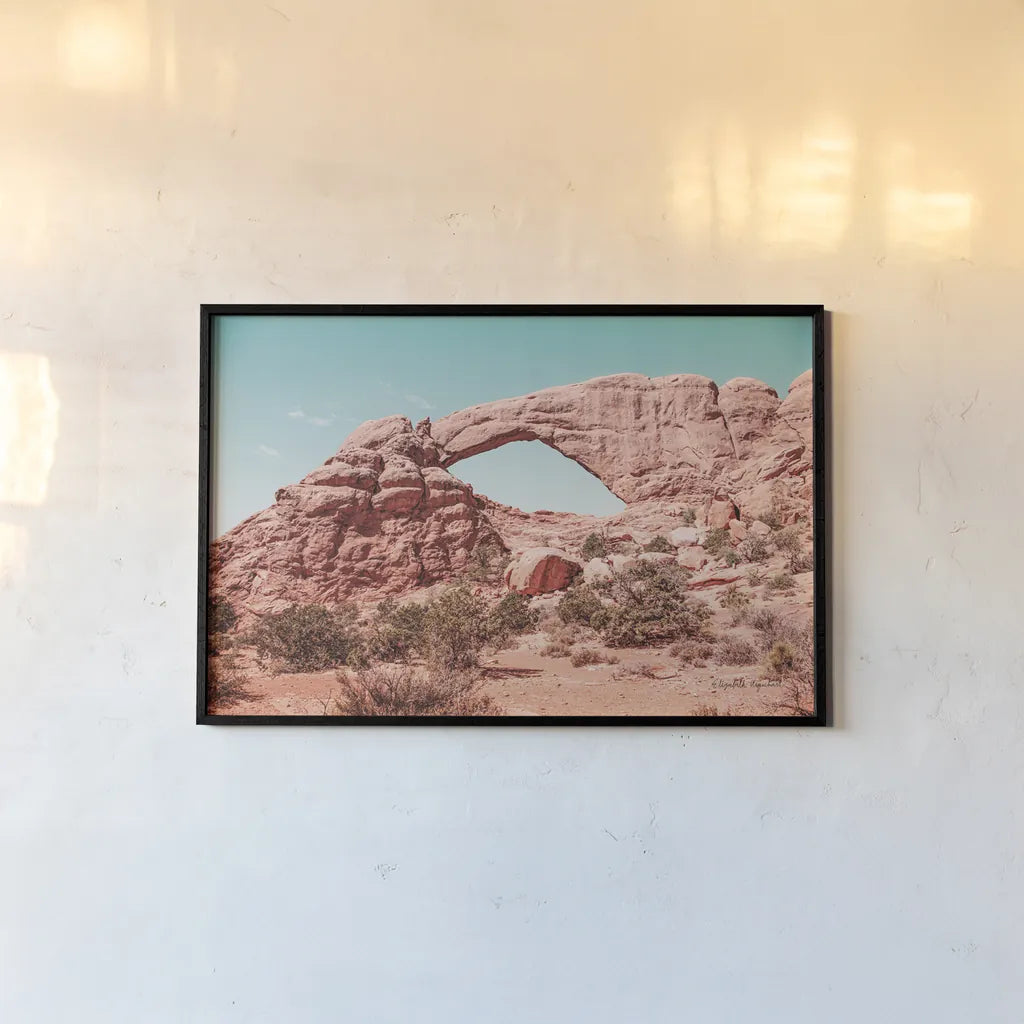 What a View IV by Elizabeth Urquhart. shown as a paper print in a black flame. Available as a archival giclee rolled canvas, fine art paper, or poster print. SKU 67336i.