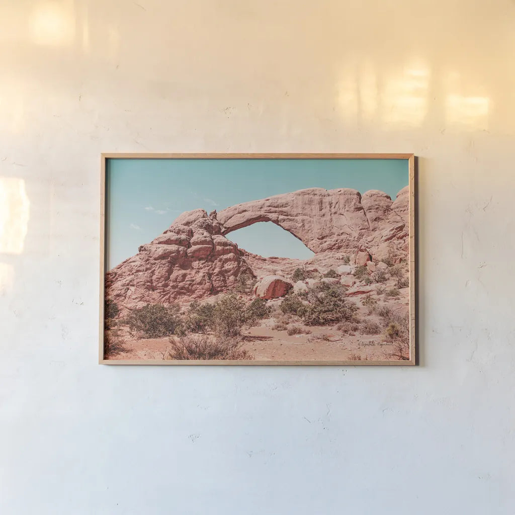 What a View IV by Elizabeth Urquhart. shown as a paper print in a natural frame. Available as a archival giclee rolled canvas, fine art paper, or poster print. SKU 67336i.