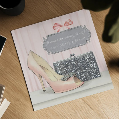 A Woman Can Conquer the World by Emily Adams. Shown as a detailed flat fine art print, highlighting archival giclee quality. Available as an archival giclee rolled canvas, fine art paper, or poster print. SKU 30585a.