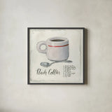 American Diner III by Emily Adams. Shown in a sleek black glass frame for a contemporary gallery look. Available as an archival giclee rolled canvas, fine art paper, or poster print. SKU 28081a.
