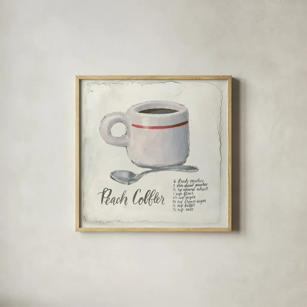 American Diner III by Emily Adams. Shown in a natural wood glass frame for a timeless modern aesthetic. Available as an archival giclee rolled canvas, fine art paper, or poster print. SKU 28081a.