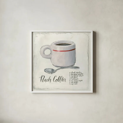 American Diner III by Emily Adams. Shown in a crisp white glass frame for a clean and minimalist style. Available as an archival giclee rolled canvas, fine art paper, or poster print. SKU 28081a.