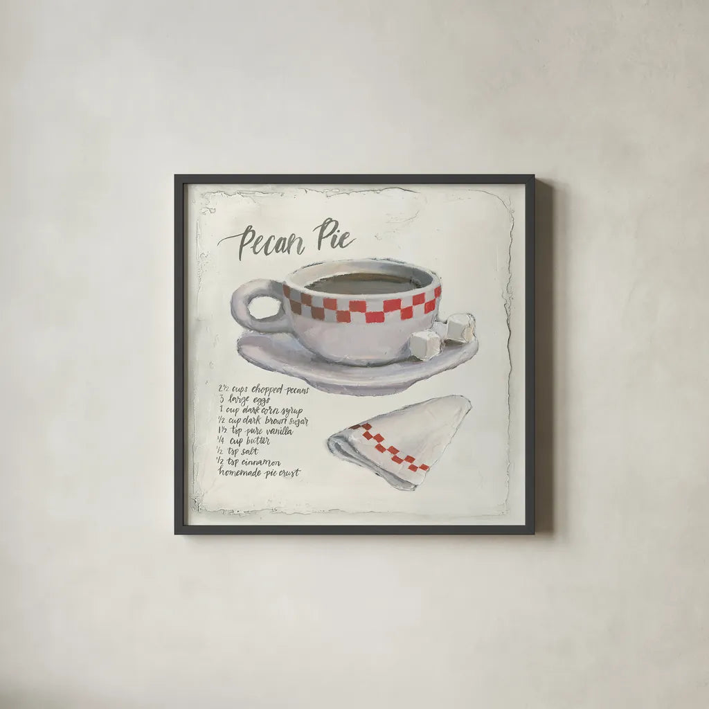 American Diner IV by Emily Adams. Shown in a sleek black glass frame for a contemporary gallery look. Available as an archival giclee rolled canvas, fine art paper, or poster print. SKU 28082a.
