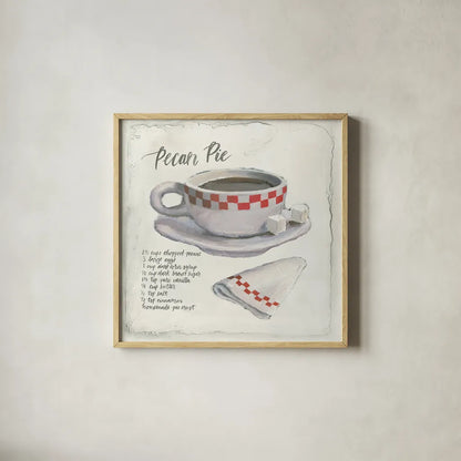American Diner IV by Emily Adams. Shown in a natural wood glass frame for a timeless modern aesthetic. Available as an archival giclee rolled canvas, fine art paper, or poster print. SKU 28082a.