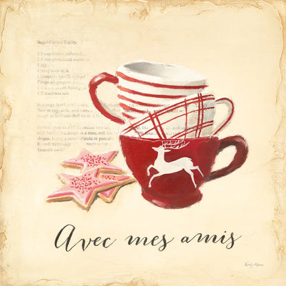 Avec Mes Amis by Emily Adams. SKU 19059a. Archival Giclee Fine art print for wall decor.