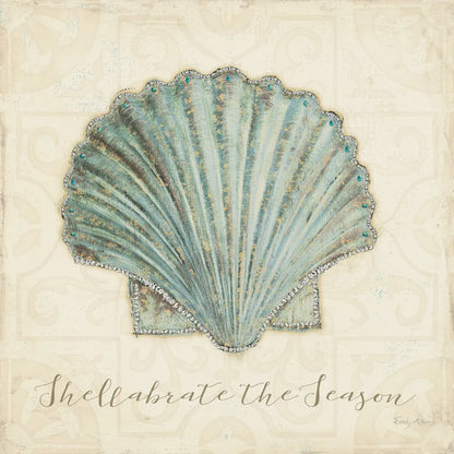 Beach Treasures I Christmas by Emily Adams. SKU 44922a. Archival Giclee Fine art print for wall decor.