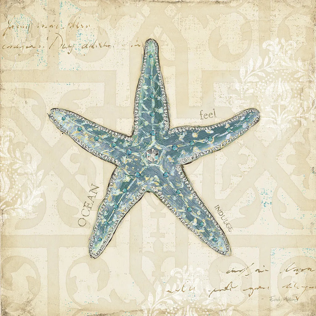 Beach Treasures II by Emily Adams. SKU 13495a. Archival Giclee Fine art print for wall decor.