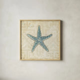 Beach Treasures II by Emily Adams. Shown in a natural wood glass frame for a timeless modern aesthetic. Available as an archival giclee rolled canvas, fine art paper, or poster print. SKU 13495a.