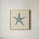 Beach Treasures II Christmas by Emily Adams. Shown in a natural wood glass frame for a timeless modern aesthetic. Available as an archival giclee rolled canvas, fine art paper, or poster print. SKU 44923a.