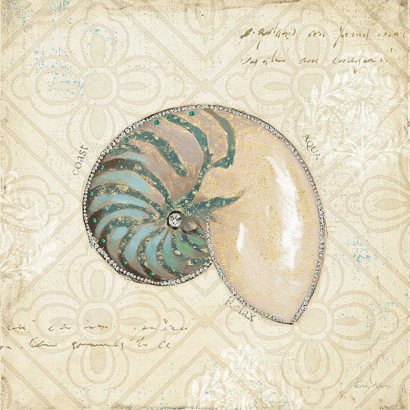 Beach Treasures III by Emily Adams. SKU 13496a. Archival Giclee Fine art print for wall decor.