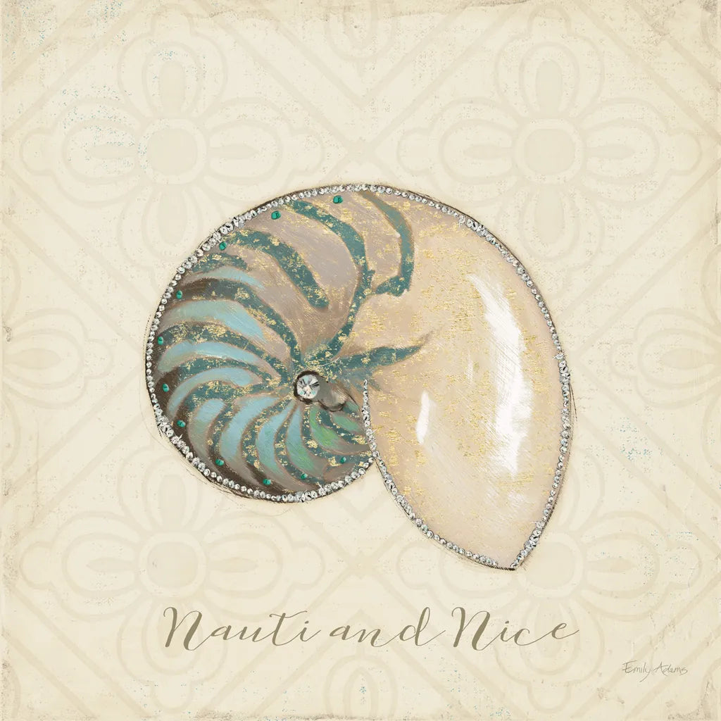 Beach Treasures III Christmas by Emily Adams. SKU 44924a. Archival Giclee Fine art print for wall decor.