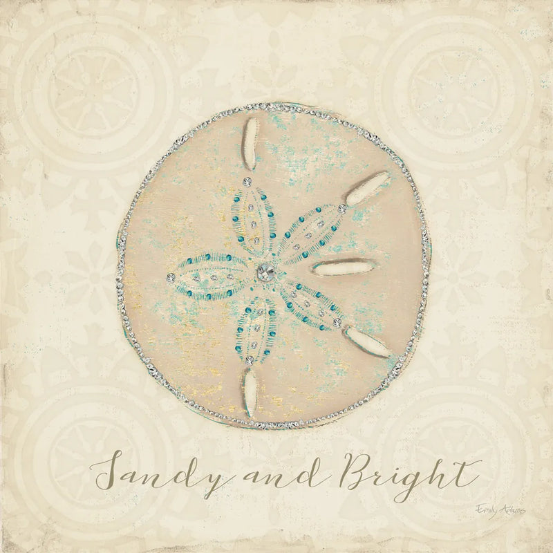 Beach Treasures IV Christmas by Emily Adams. SKU 44925a. Archival Giclee Fine art print for wall decor.