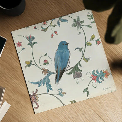 Birds Gem I by Emily Adams. Shown as a detailed flat fine art print, highlighting archival giclee quality. Available as an archival giclee rolled canvas, fine art paper, or poster print. SKU 14122a.