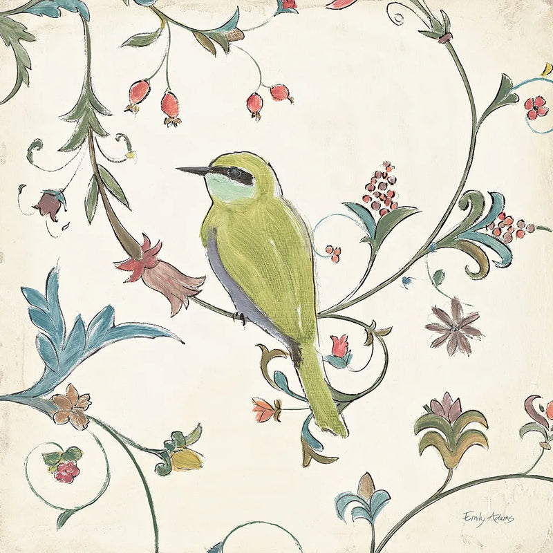 Birds Gem IV by Emily Adams. SKU 14125a. Archival Giclee Fine art print for wall decor.