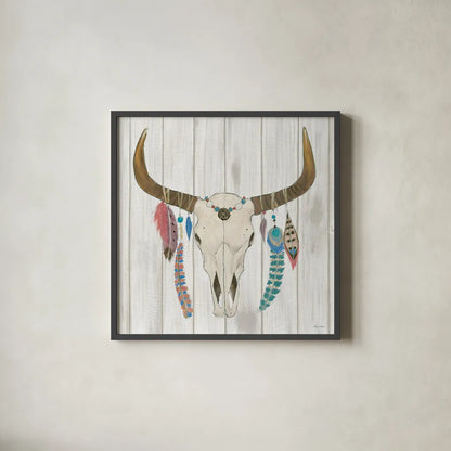 Bohemian Rising I no Border by Emily Adams. Shown in a sleek black glass frame for a contemporary gallery look. Available as an archival giclee rolled canvas, fine art paper, or poster print. SKU 22975a.