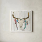 Bohemian Rising I no Border by Emily Adams. Shown in a crisp white glass frame for a clean and minimalist style. Available as an archival giclee rolled canvas, fine art paper, or poster print. SKU 22975a.