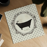 Cartouche Bath by Emily Adams. Shown as a detailed flat fine art print, highlighting archival giclee quality. Available as an archival giclee rolled canvas, fine art paper, or poster print. SKU 11965a.