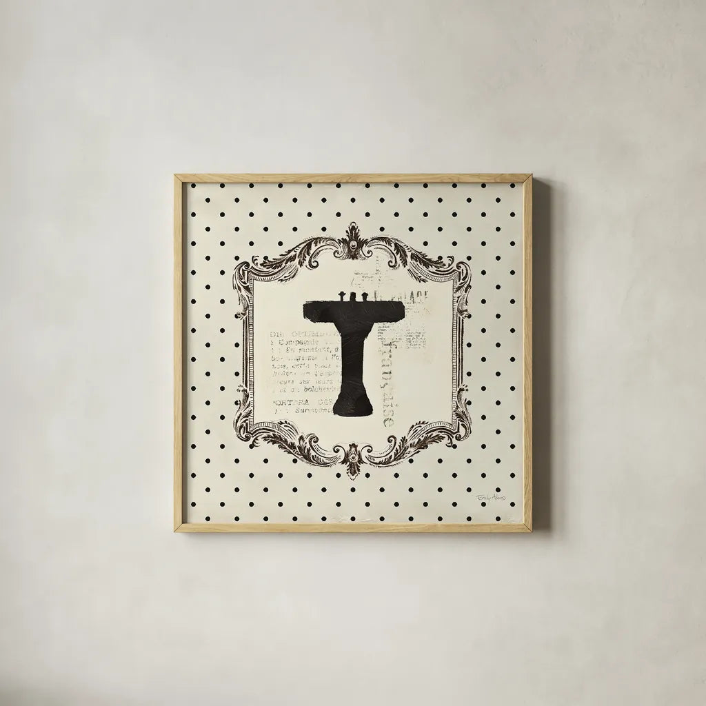 Cartouche Sink by Emily Adams. Shown in a natural wood glass frame for a timeless modern aesthetic. Available as an archival giclee rolled canvas, fine art paper, or poster print. SKU 11966a.