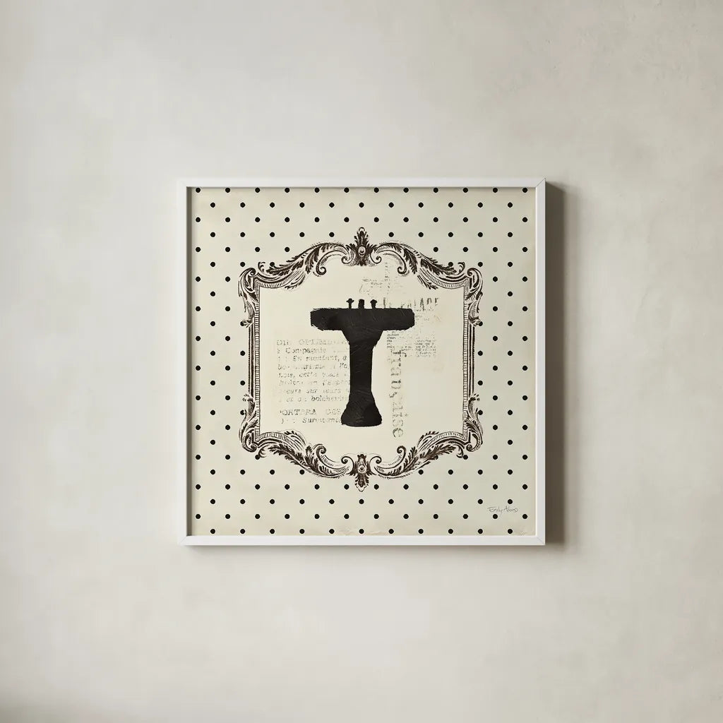 Cartouche Sink by Emily Adams. Shown in a crisp white glass frame for a clean and minimalist style. Available as an archival giclee rolled canvas, fine art paper, or poster print. SKU 11966a.