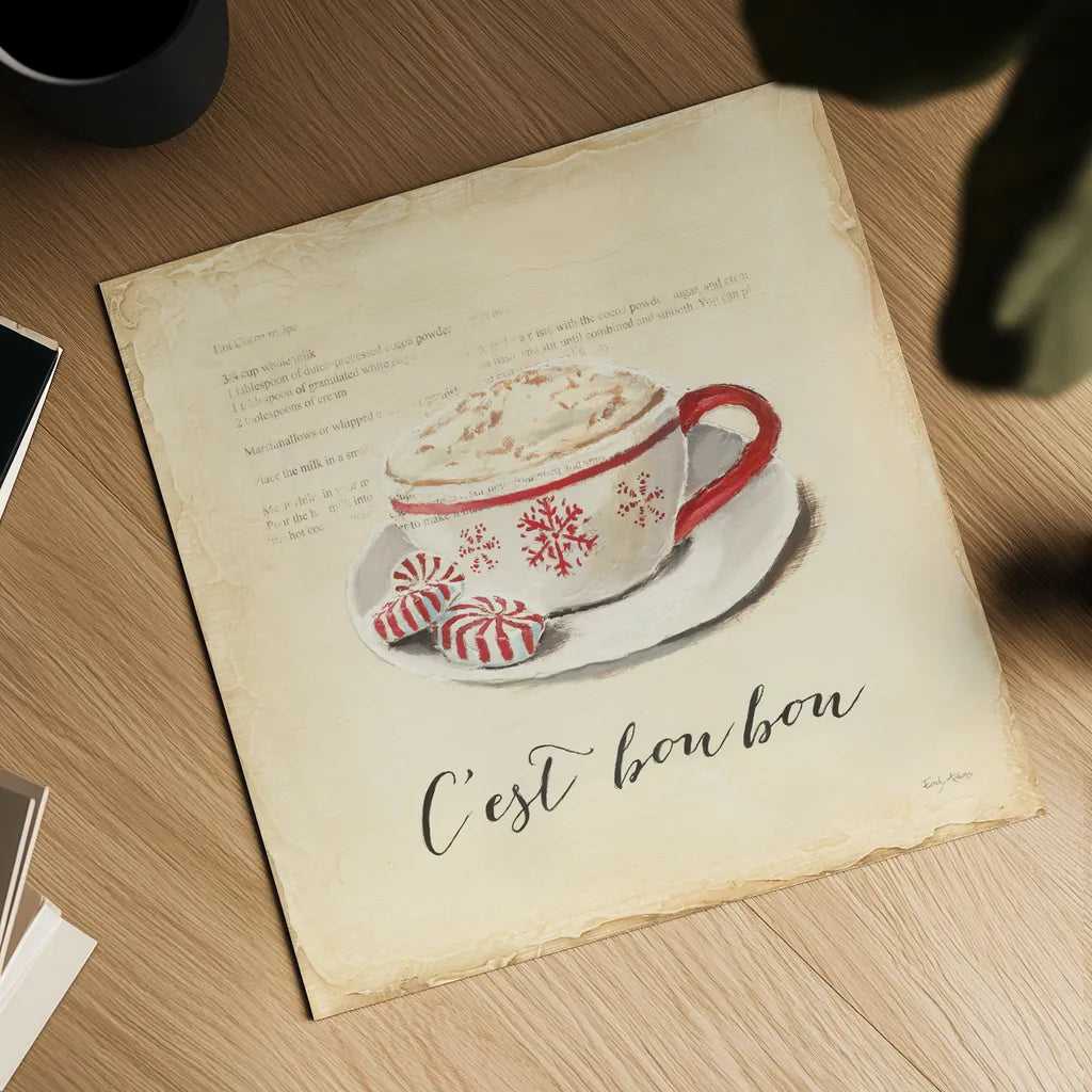 Cest Bon Bon by Emily Adams. Shown as a detailed flat fine art print, highlighting archival giclee quality. Available as an archival giclee rolled canvas, fine art paper, or poster print. SKU 19054a.
