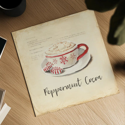 Cest Bon Bon Peppermint by Emily Adams. Shown as a detailed flat fine art print, highlighting archival giclee quality. Available as an archival giclee rolled canvas, fine art paper, or poster print. SKU 37378a.