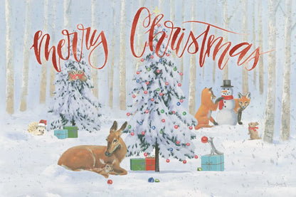 Christmas Critters Bright I Merry Christmas by Emily Adams. SKU 76168i. Archival Giclee Fine art print for wall decor.