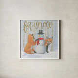 Christmas Critters Bright III by Emily Adams. Shown in a crisp white glass frame for a clean and minimalist style. Available as an archival giclee rolled canvas, fine art paper, or poster print. SKU 49191a.