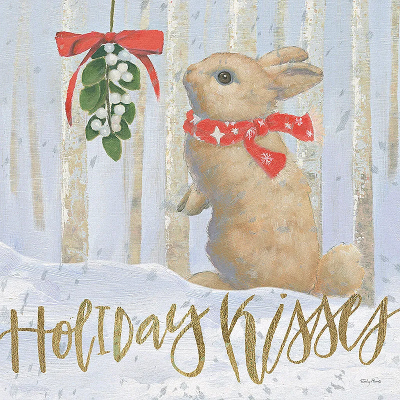 Christmas Critters Bright IV by Emily Adams. SKU 49192a. Archival Giclee Fine art print for wall decor.