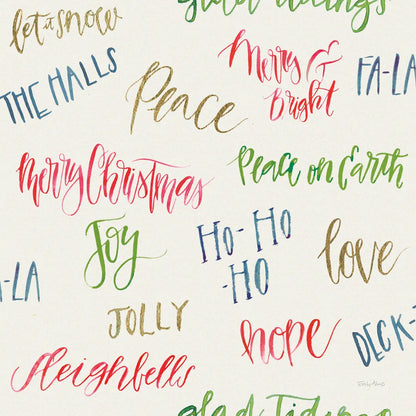 Christmas Critters Bright Pattern IB by Emily Adams. SKU 49201a. Archival Giclee Fine art print for wall decor.