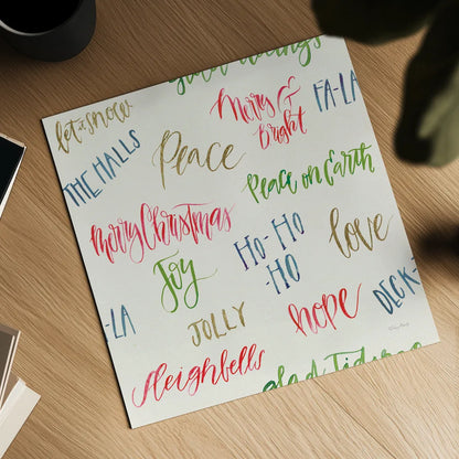 Christmas Critters Bright Pattern IB by Emily Adams. Shown as a detailed flat fine art print, highlighting archival giclee quality. Available as an archival giclee rolled canvas, fine art paper, or poster print. SKU 49201a.