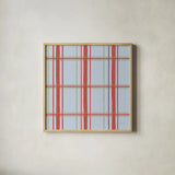 Christmas Critters Bright Pattern VA by Emily Adams. Shown in a natural wood glass frame for a timeless modern aesthetic. Available as an archival giclee rolled canvas, fine art paper, or poster print. SKU 49208a.