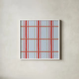 Christmas Critters Bright Pattern VA by Emily Adams. Shown in a crisp white glass frame for a clean and minimalist style. Available as an archival giclee rolled canvas, fine art paper, or poster print. SKU 49208a.