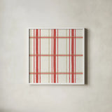 Christmas Critters Bright Pattern VB by Emily Adams. Shown in a crisp white glass frame for a clean and minimalist style. Available as an archival giclee rolled canvas, fine art paper, or poster print. SKU 49209a.