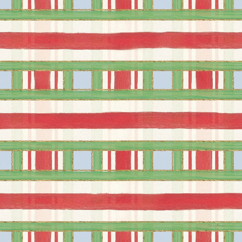 Christmas Critters Bright Pattern VIA by Emily Adams. SKU 49210a. Archival Giclee Fine art print for wall decor.